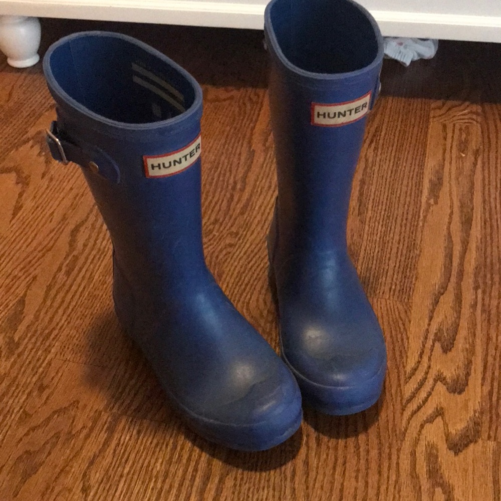 Blue hunter boots